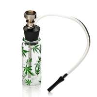 Mini Creative Glass Bottle Water Pipe Green Herb Portable Hookah Tobacco Shisha Weed Glass Smoking Pipe