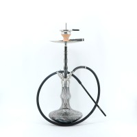 2020 Hot Sale Germany Glass Hookah Large Size Nargile Chicha Black 304 Stainless Steel Shisha