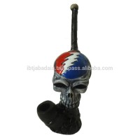 Grateful dead skull, lightning bolt resin smoking pipe